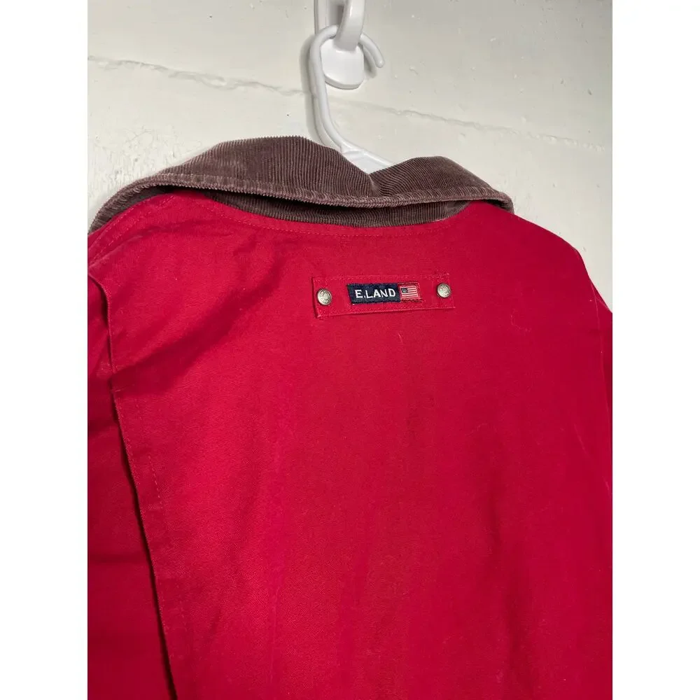E Land Kids Red Barn Chore Coat Full Zip Size 12
